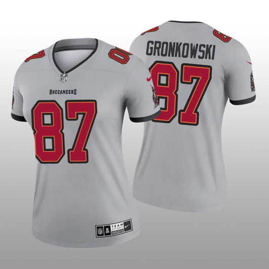 [FULLY STITCHED] Tampa Bay Buccaneers Rob Gronkowski Gray Inverted Limited Football Jersey 