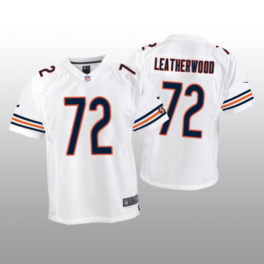 [FULLY STITCHED] Chicago Bears Alex Leatherwood White Limited Football Jersey 