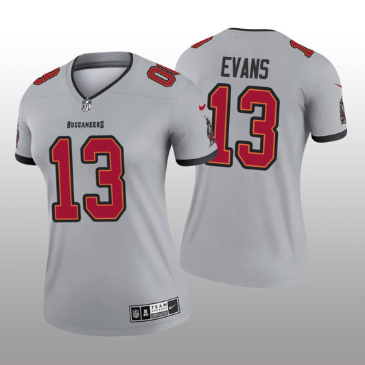 [FULLY STITCHED] Tampa Bay Buccaneers Mike Evans Gray Inverted Limited Football Jersey 