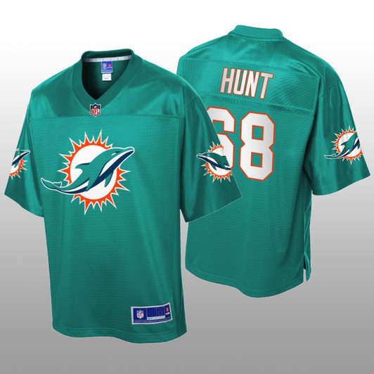 [FULLY STITCHED] Miami Dolphins Robert Hunt Aqua Icon Limited Football Jersey 