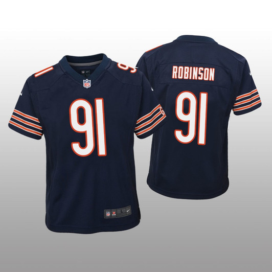[FULLY STITCHED] Chicago Bears Dominique Robinson Navy Limited Football Jersey 