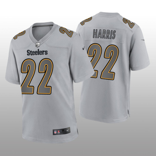 [FULLY STITCHED] Pittsburgh Steelers Najee Harris Gray Atmosphere Limited Football Jersey 