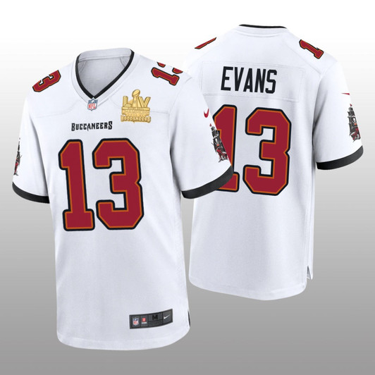 [FULLY STITCHED] Tampa Bay Buccaneers Mike Evans White Super Bowl LV Champions Style 2 Limited Football Jersey 