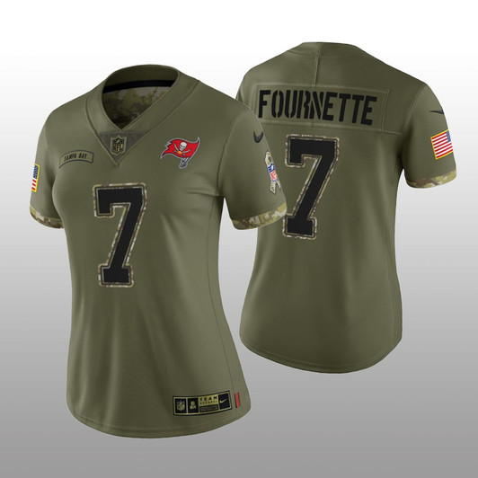 [FULLY STITCHED] Tampa Bay Buccaneers Leonard Fournette Olive Salute To Service Limited Football Jersey 