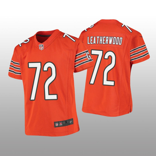[FULLY STITCHED] Chicago Bears Alex Leatherwood Orange Limited Football Jersey 