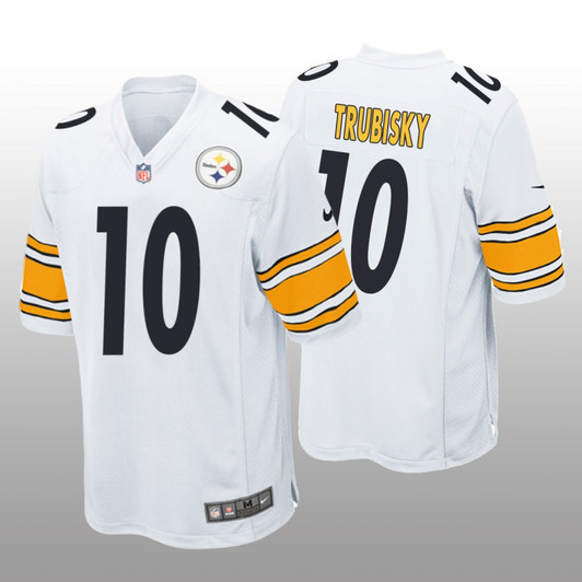 [FULLY STITCHED] Pittsburgh Steelers Mitchell Trubisky White Style 2 Limited Football Jersey 