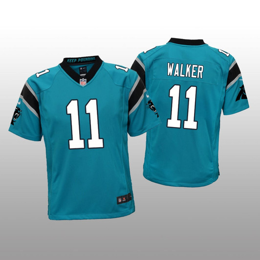 [FULLY STITCHED] Carolina Panthers PJ Walker Blue Limited Football Jersey 
