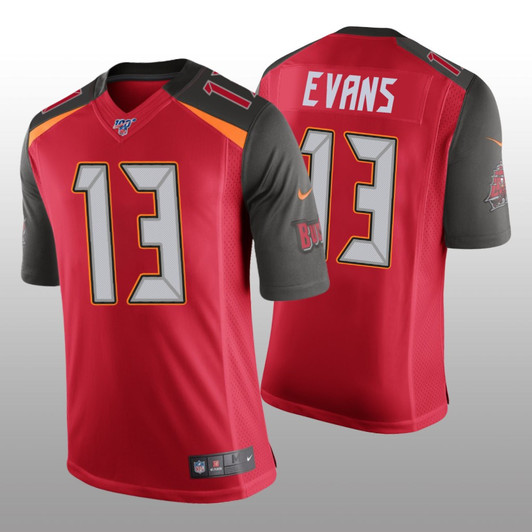 [FULLY STITCHED] Tampa Bay Buccaneers Mike Evans Red 100 Limited Football Jersey 