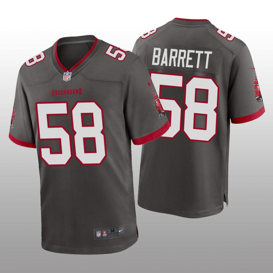 [FULLY STITCHED] Tampa Bay Buccaneers Shaquil Barrett Pewter Style 3 Limited Football Jersey 