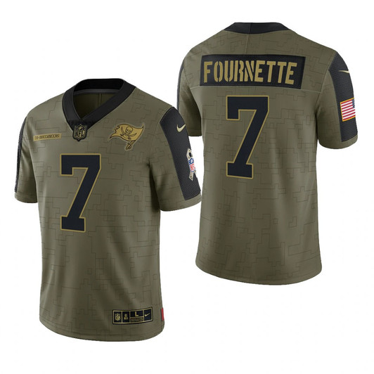 [FULLY STITCHED] Tampa Bay Buccaneers Leonard Fournette Olive Salute To Service Style 2 Limited Football Jersey 