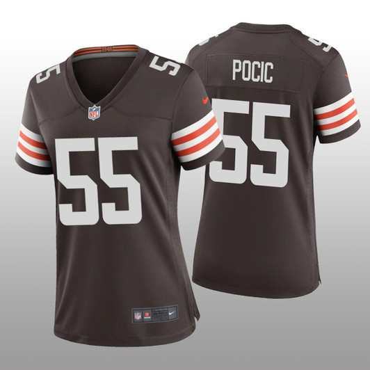 [FULLY STITCHED] Cleveland Browns Ethan Pocic Brown Limited Football Jersey 