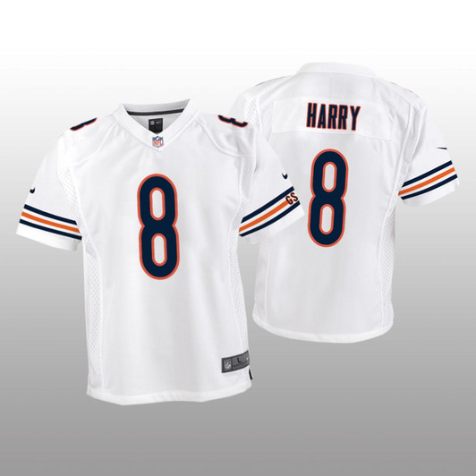 [FULLY STITCHED] Chicago Bears NKeal Harry White Style 2 Limited Football Jersey 