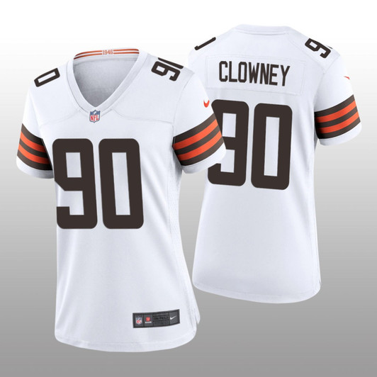 [FULLY STITCHED] Cleveland Browns Jadeveon Clowney White Limited Football Jersey 