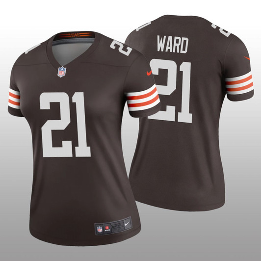 [FULLY STITCHED] Cleveland Browns Denzel Ward Brown Style 2 Limited Football Jersey 