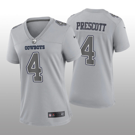 [FULLY STITCHED] Dallas Cowboys Dak Prescott Gray Atmosphere Limited Football Jersey 