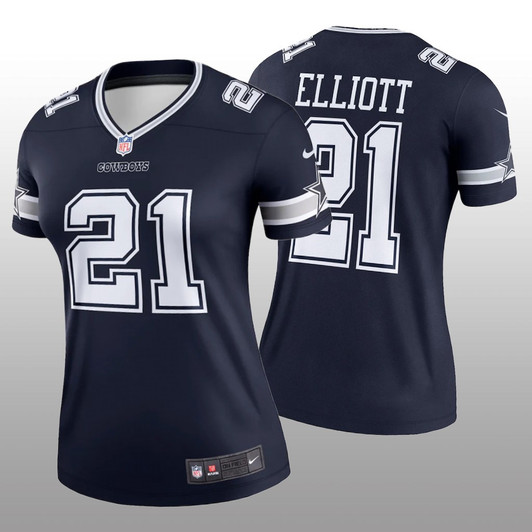 [FULLY STITCHED] Dallas Cowboys Ezekiel Elliott Navy Limited Football Jersey 