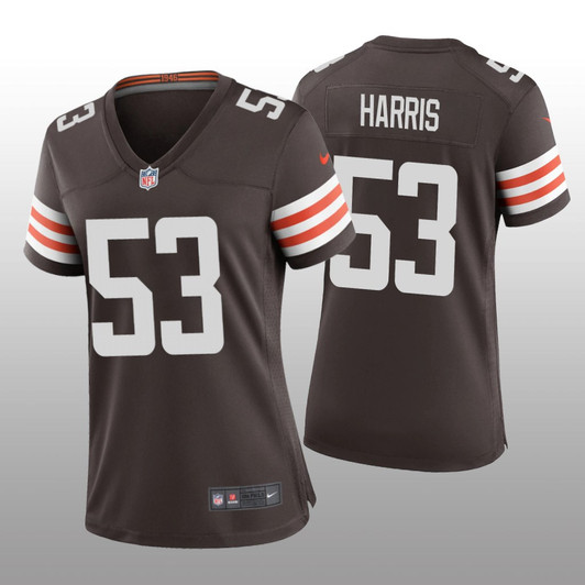 [FULLY STITCHED] Cleveland Browns Nick Harris Brown Limited Football Jersey 