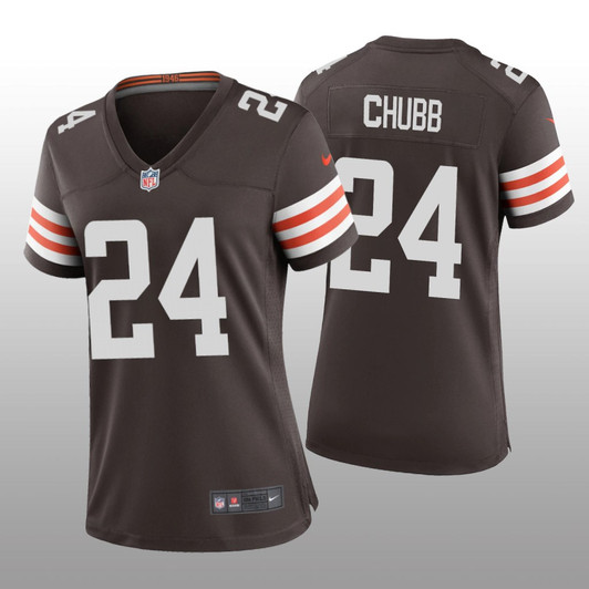 [FULLY STITCHED] Cleveland Browns Nick Chubb Brown Style 2 Limited Football Jersey 