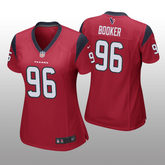 [FULLY STITCHED] Houston Texans Thomas Booker Red Limited Football Jersey 