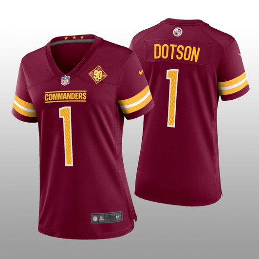 [FULLY STITCHED] Washington Commanders Jahan Dotson Burgundy 90th Anniversary Limited Football Jersey 