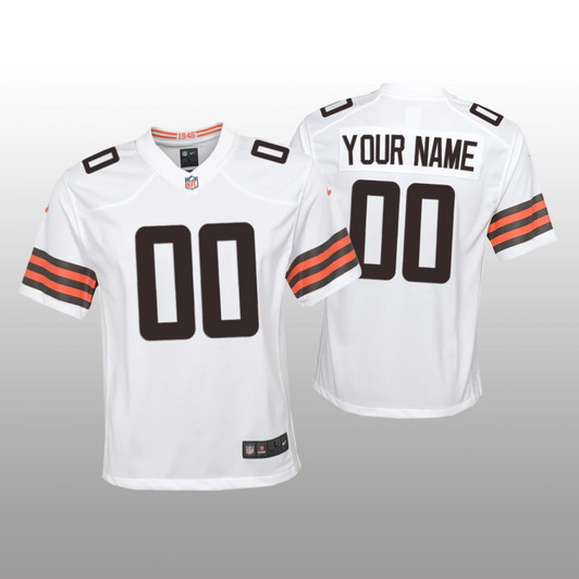 [FULLY STITCHED] Cleveland Browns White Style 2 Limited Football Jersey 