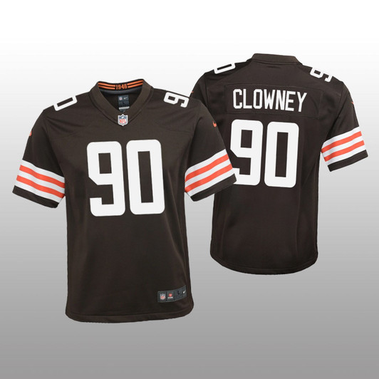 [FULLY STITCHED] Cleveland Browns Jadeveon Clowney Brown Style 3 Limited Football Jersey 