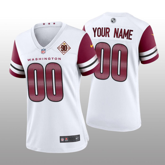 [FULLY STITCHED] Washington Commanders White 90th Anniversary Limited Football Jersey 