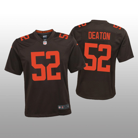 [FULLY STITCHED] Cleveland Browns Dawson Deaton Brown Alternate Limited Football Jersey 