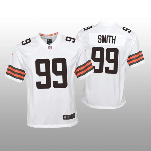 [FULLY STITCHED] Cleveland Browns ZaDarius Smith White Style 2 Limited Football Jersey 