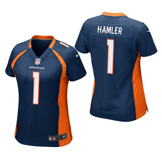 [FULLY STITCHED] Denver Broncos KJ Hamler Navy Limited Football Jersey 