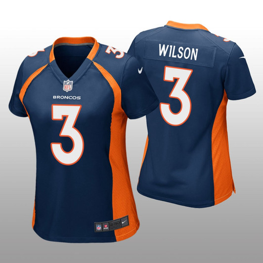 [FULLY STITCHED] Denver Broncos Russell Wilson Navy Limited Football Jersey 