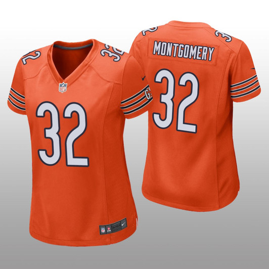 [FULLY STITCHED] Chicago Bears David Montgomery Orange Draft Limited Football Jersey 