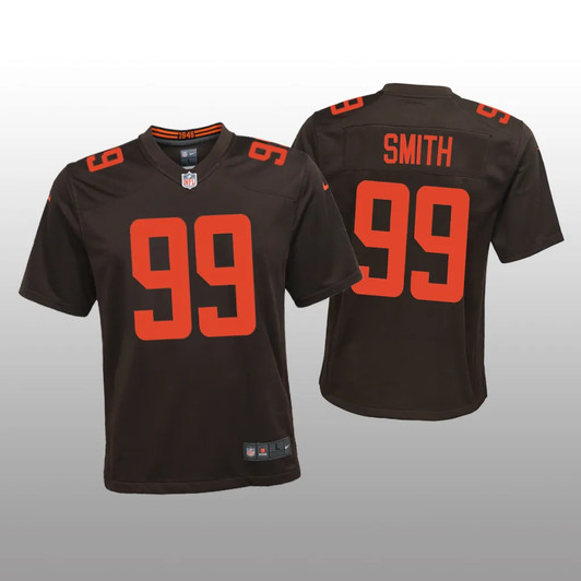 [FULLY STITCHED] Cleveland Browns ZaDarius Smith Brown Alternate Limited Football Jersey 