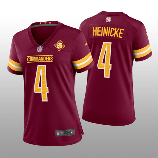 [FULLY STITCHED] Washington Commanders Taylor Heinicke Burgundy 90th Anniversary Limited Football Jersey 
