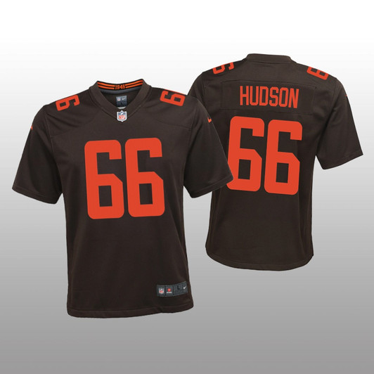 [FULLY STITCHED] Cleveland Browns James Hudson Brown Alternate Style 2 Limited Football Jersey 