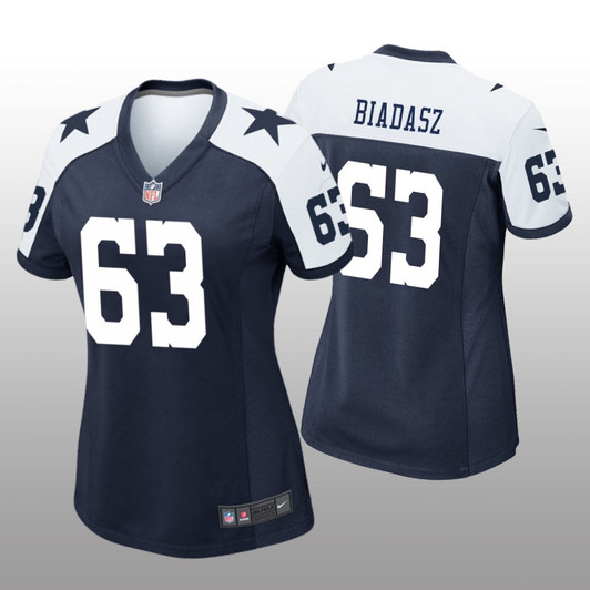 [FULLY STITCHED] Dallas Cowboys Tyler Biadasz Navy Alternate Limited Football Jersey 