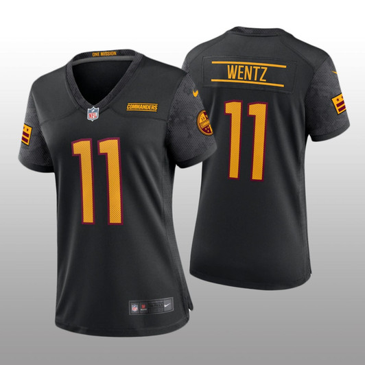 [FULLY STITCHED] Washington Commanders Carson Wentz Black Alternate Limited Football Jersey 