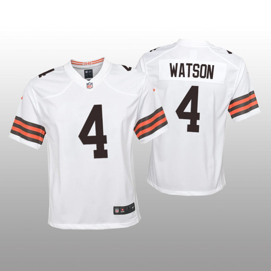 [FULLY STITCHED] Cleveland Browns Deshaun Watson White Style 3 Limited Football Jersey 