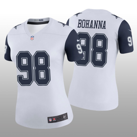 [FULLY STITCHED] Dallas Cowboys Quinton Bohanna White Color Rush Style 2 Limited Football Jersey 