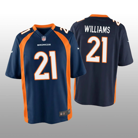 [FULLY STITCHED] Denver Broncos KWaun Williams Navy Style 2 Limited Football Jersey 