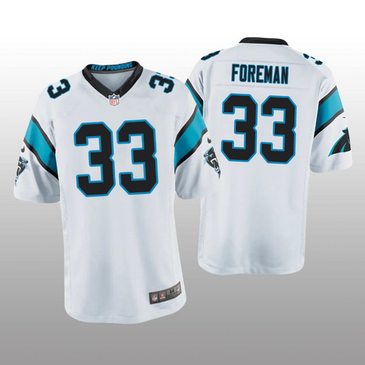 [FULLY STITCHED] Carolina Panthers DOnta Foreman White Limited Football Jersey 