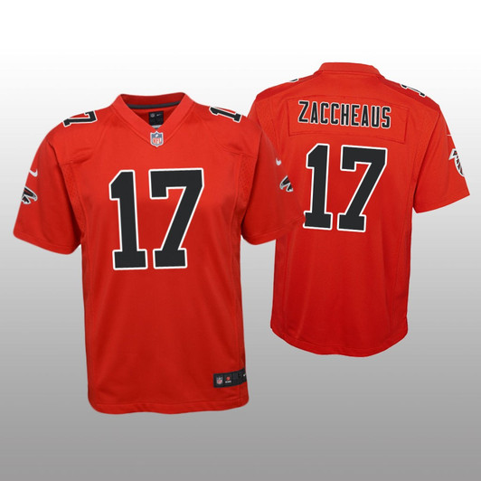 [FULLY STITCHED] Atlanta Falcons Olamide Zaccheaus Red Color Rush Style 3 Limited Football Jersey 
