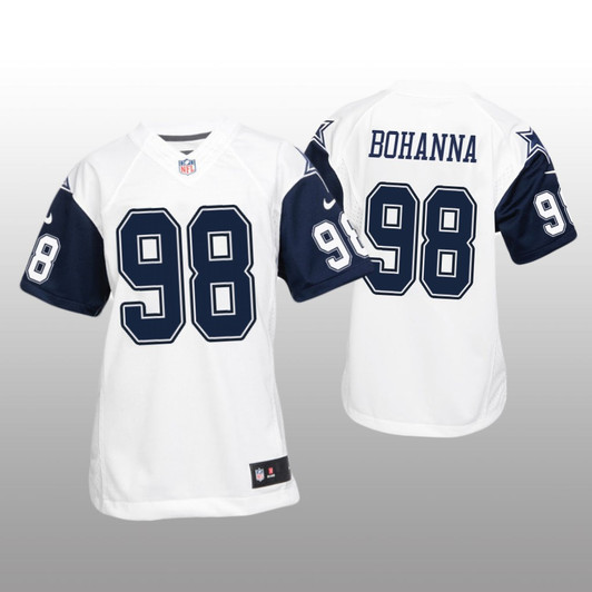 [FULLY STITCHED] Dallas Cowboys Quinton Bohanna White Color Rush Style 3 Limited Football Jersey 