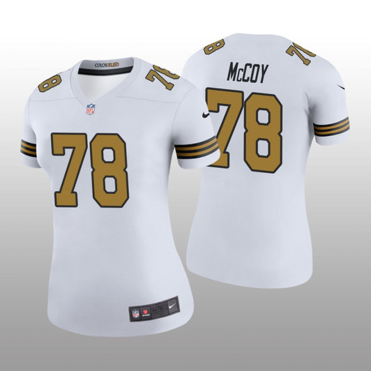 [FULLY STITCHED] New Orleans Saints Erik Mccoy White Draft Color Rush Limited Football Jersey 