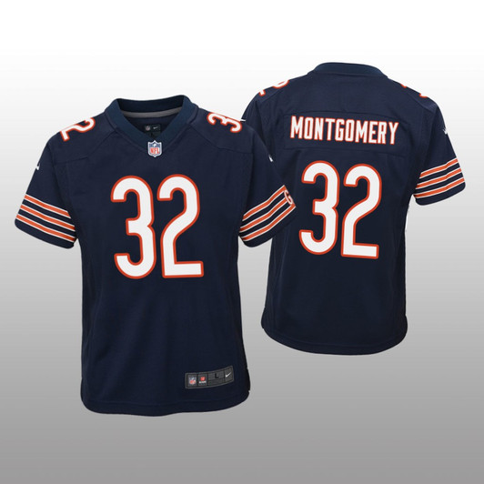 [FULLY STITCHED] Chicago Bears David Montgomery Navy Draft Limited Football Jersey 
