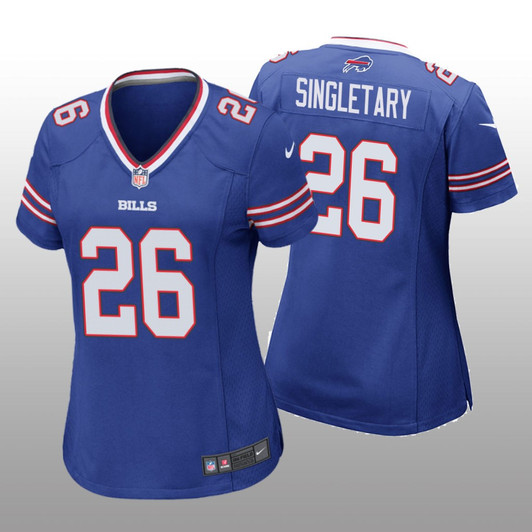 [FULLY STITCHED] Buffalo Bills Devin Singletary Royal Draft Limited Football Jersey 
