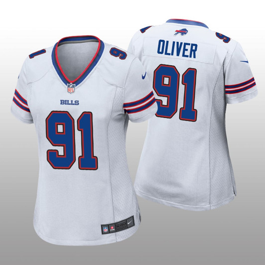 [FULLY STITCHED] Buffalo Bills Ed Oliver White Draft Limited Football Jersey 