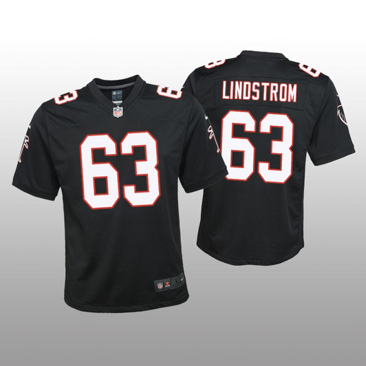 [FULLY STITCHED] Atlanta Falcons Chris Lindstrom Black Throwback Style 2 Limited Football Jersey 