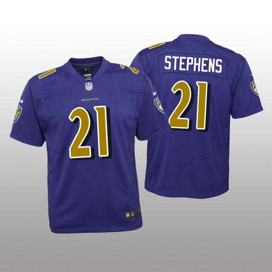 [FULLY STITCHED] Baltimore Ravens Brandon Stephens Purple Color Rush Limited Football Jersey 