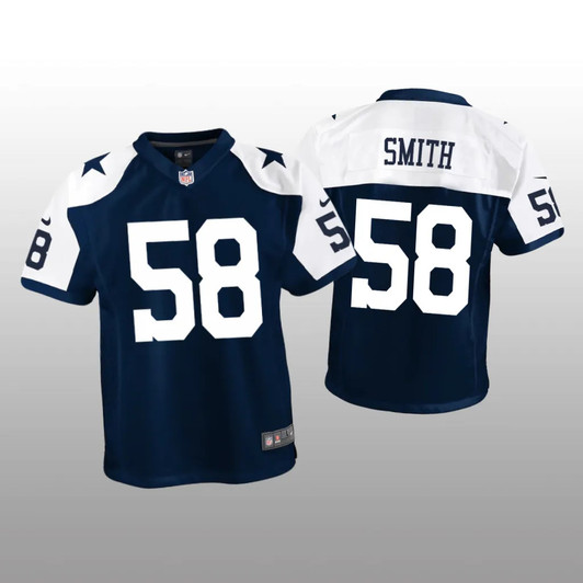 [FULLY STITCHED] Dallas Cowboys Mazi Smith Navy Alternate Style 2 Limited Football Jersey 